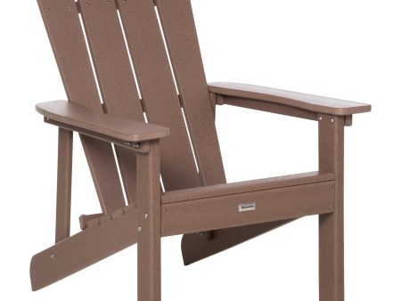 Adirondack Chair, Faux Wood Patio & Fire Pit Chair, Weather Resistant HDPE for Deck, Outside Garden, Porch, Backyard, Brown Online Hot Sale