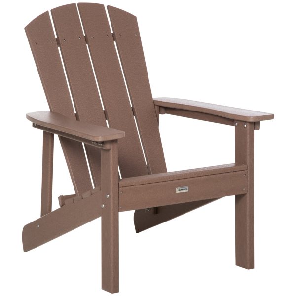 Adirondack Chair, Faux Wood Patio & Fire Pit Chair, Weather Resistant HDPE for Deck, Outside Garden, Porch, Backyard, Brown Online Hot Sale