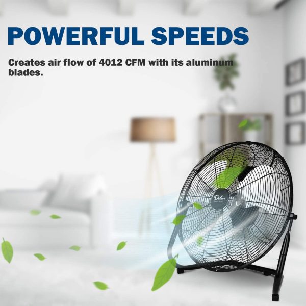 Simple Deluxe 18 Inch 3-Speed High Velocity Heavy Duty Metal Industrial Floor Fans Quiet for Home Commercial, Residential, and Greenhouse Use, Outdoor Indoor, Black, 2 Pack Online now