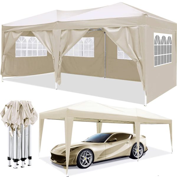 10 x20  EZ Pop Up Canopy Outdoor Portable Party Folding Tent with 6 Removable Sidewalls + Carry Bag + 4pcs Weight Bag Cheap