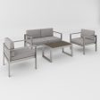 Aluminum Modern 4 Piece Sofa Seating Group For Patio Garden Outdoor Supply