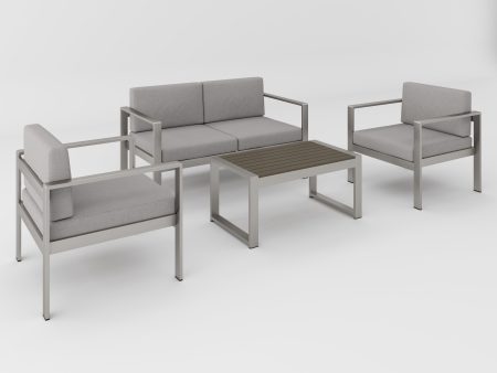 Aluminum Modern 4 Piece Sofa Seating Group For Patio Garden Outdoor Supply