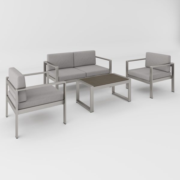 Aluminum Modern 4 Piece Sofa Seating Group For Patio Garden Outdoor Supply