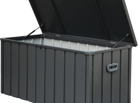 120 Gallon Outdoor Storage Deck Box Waterproof, Large Patio Storage Bin for Outside Cushions, Throw Pillows, Garden Tools, Lockable (Dark Gray) Online