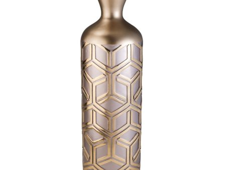 22  Tall Polyresin Decorative Vase, Weave Rose Gold Design Online Sale