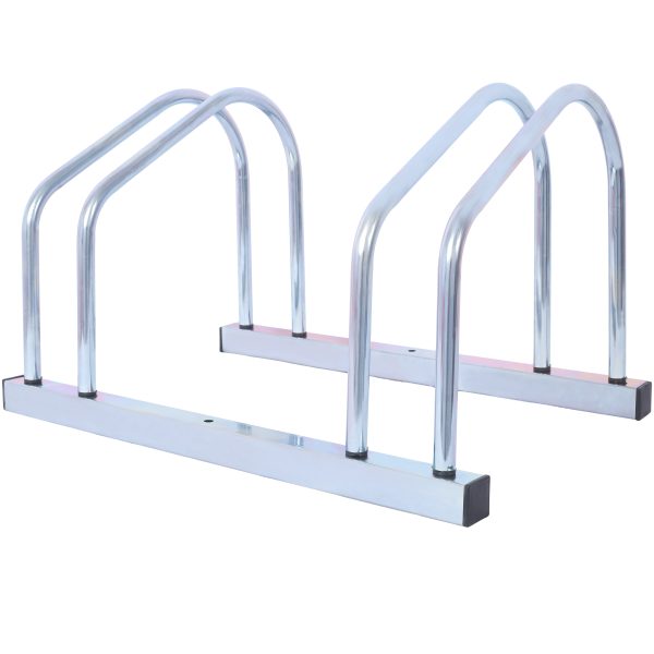 2 Bikes Floor Bike Stand, Bike Parking Rack Garage Bike Storage Stand Indoor Outdoor 22-28  Wheel Stand, Max. Tire Width 2.15 ,galvanization Online Sale