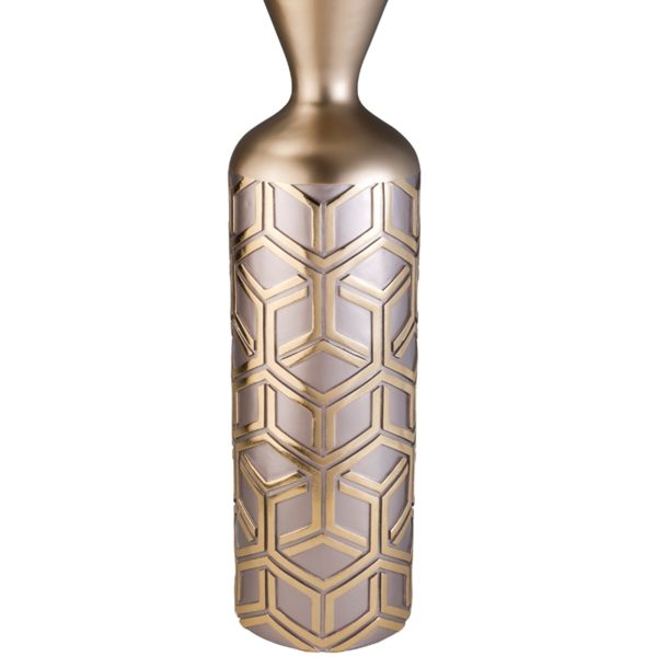 22  Tall Polyresin Decorative Vase, Weave Rose Gold Design Online Sale