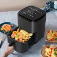 Air Fryer Oven 4 Qt, Space-saving & Low-noise, Nonstick and Dishwasher Safe Basket, 8 In-App Recipes, Gray Cheap