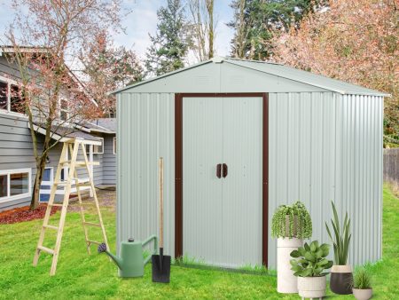 8ft x 4ft Outdoor Metal Storage Shed White YX48 Supply