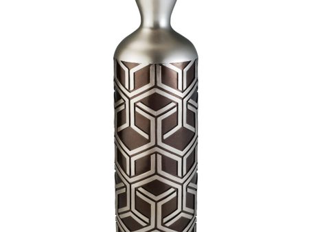 22  Tall Polyresin Decorative Vase, Weave Chestnut Silver Design on Sale