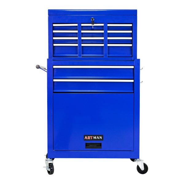 High Capacity Rolling Tool Chest with Wheels and Drawers, 8-Drawer Tool Storage Cabinet--BLUE Sale