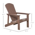 Adirondack Chair, Faux Wood Patio & Fire Pit Chair, Weather Resistant HDPE for Deck, Outside Garden, Porch, Backyard, Brown Online Hot Sale