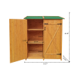 XWT011 WOODEN SHED Natural for backyard garden big Tool storage Flat roof tool room 63.58 X 24.6 X 53.15  Hot on Sale