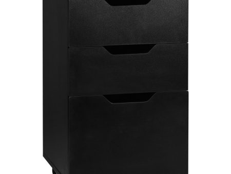 3 Drawer Mobile File Cabinet, Rolling Printer Stand, Vertical Filing Cabinet, Black Fashion