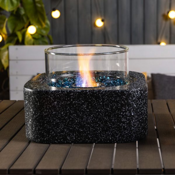 Tabletop Fire Pit with Glass Wind Guard Cheap