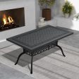 L59.05*W35.43-inch Cast Aluminum Patio Dining Table With Black Frame and Carved Texture on the Tabletop Sale