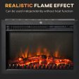 24  Electric Fireplace Insert, Retro Recessed Fireplace Heater with Realistic Flame, Remote Control and Adjustable Brightness, 750 1500W, Black For Sale