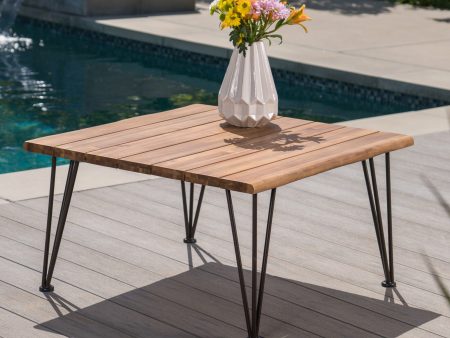 ZION INDUSTRIAL WOOD AND METAL COFFEE TABLE For Cheap