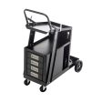 2-Tier 4 Drawers Welding Cart, Welder Cart with 265LBS Static Weight Capacity, 360° Swivel Wheels, Tank Storage Safety Chains, Heavy Duty Rolling for Mig Welder and Plasma Cutter Hot on Sale