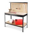 63  Tools Cabinet Working Tables Workbench Tool Storage Workshop Table with Drawers and Pegboard Fashion