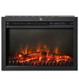 24  Electric Fireplace Insert, Retro Recessed Fireplace Heater with Realistic Flame, Remote Control and Adjustable Brightness, 750 1500W, Black For Sale