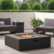 [Ship to Canada only]50000 BTU Outdoor Square MgO Propane Fire Pit Table with Tank Holder - Dark Gray Online