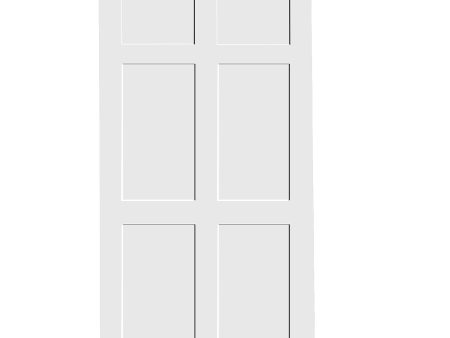 CRAZY ELF 36  x 80  Six Panel Real Primed Door Slab, DIY Panel Door, Modern Interior Barn Door, Water-proof, Anti-deformation, Pre-Drilled Ready to Assemble, Suitable for Pre-hung Door and Barn Door Sale