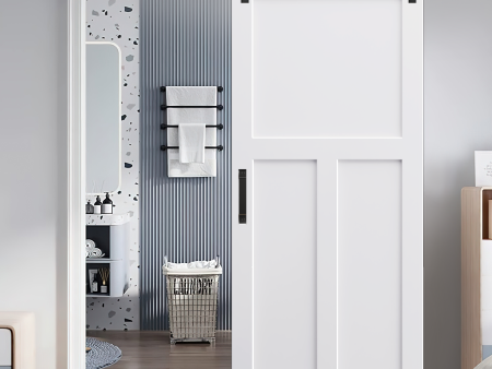 CRAZY ELF 36  x 84   T  Style Real Primed Door Slab + 6.6FT Barn Door Sliding Hardware + Adjustable Floor Guider + Pull Handle, DIY Unfinished Paneled Door, Modern Interior Barn Door, Moisture-proof Online now