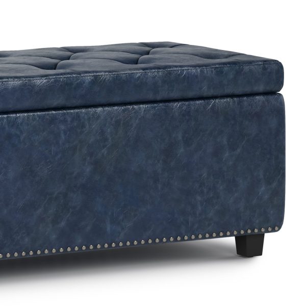 Hamilton - Storage Ottoman - Denim Blue For Cheap