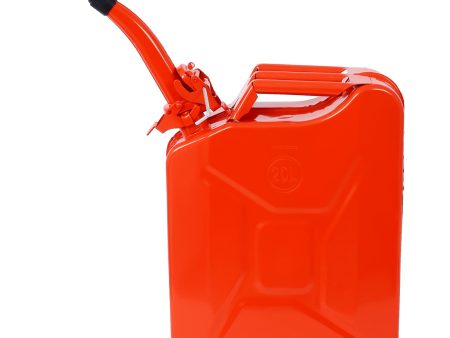 20 Liter (5 Gallon) Jerry Fuel Can with Flexible Spout, Portable Jerry Cans Fuel Tank Steel Fuel Can, Fuels Gasoline Cars, Trucks, Equipment, RED For Cheap