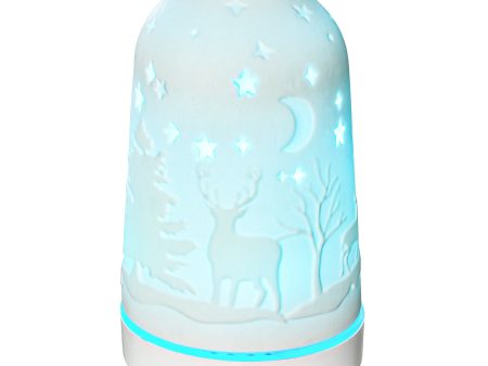 100ml Ultrasonic Aromatherapy Diffuser, Essential Oils Humidifier with Ceramic Cover, 7 Colors LED Lights, Timer, Waterless Auto-off for Home and Office, White For Cheap