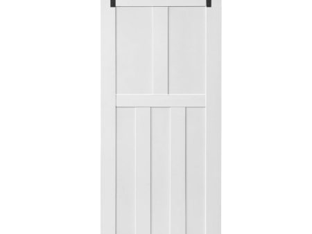 CRAZY ELF 36  x 80  Five Panel Real Primed Door Slab, DIY Panel Door, Modern Interior Barn Door, Moisture-proof, Anti-deformation, Pre-Drilled Ready to Assemble, Suitable for Pre-hung and Barn Door Fashion