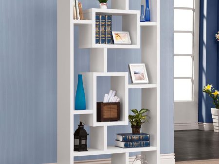 White 10-Shelf Open Back Bookcase For Cheap