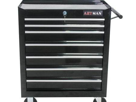 7 DRAWERS MULTIFUNCTIONAL TOOL CART WITH WHEELS-BLACK Online