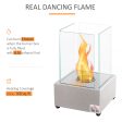 Ethanol Fireplace, 7.75  Tabletop 0.10 Gal Stainless Steel 160 Sq. Ft., Burns up to 2 Hours, Silver Hot on Sale