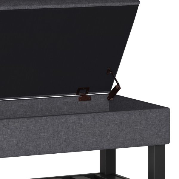 Cosmopolitan - Storage Ottoman Bench with Open Bottom - Slate Grey Hot on Sale