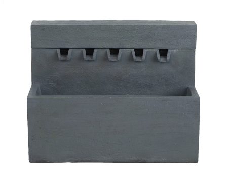 11.8x30.7x23.6  Decorative Gray Fountain with Rectangle Design, with Light and Pump, for Indoor and Outdoor Sale