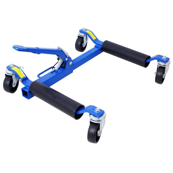 Set of (2) Wheel Dolly Car Skates Vehicle Positioning Hydraulic Tire Jack Ratcheting Foot Pedal Lift Hydraulic Car Wheel Dolly, 1,250lbs blue Discount