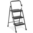 3 Non-slip step ladder, quick folding steel ladder Sturdy metal supported household tools for home office work at altitude, portable step tools Hot on Sale