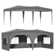 10 x20  EZ Pop Up Canopy Outdoor Portable Party Folding Tent with 6 Removable Sidewalls + Carry Bag + 6 pcs Weight Bag Beige Grey Supply