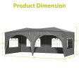 10 x20  EZ Pop Up Canopy Outdoor Portable Party Folding Tent with 6 Removable Sidewalls + Carry Bag + 6 pcs Weight Bag Beige Grey Supply