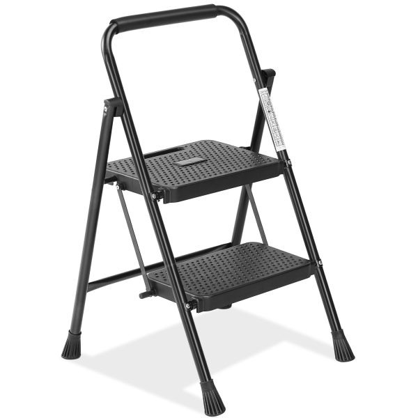 2 Non-slip step ladder, quick folding steel ladder Sturdy metal supported household tools for home office work at altitude, portable step tools Hot on Sale