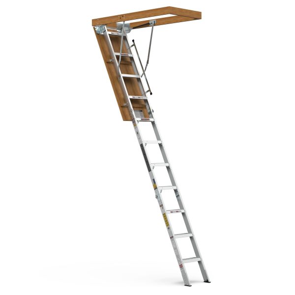 Household Aluminum Attic Ladder 25  x 54  ,375 lbs Capacity, 7 8 -10 3  Ceiling Height Online now