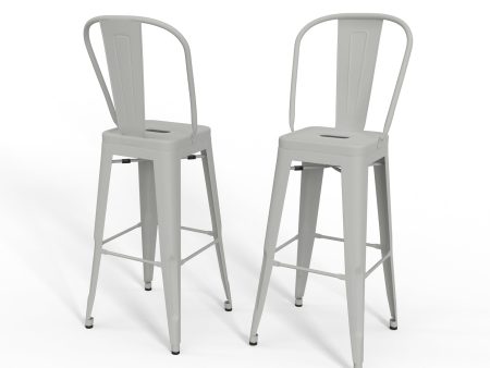 Fletcher - 30  Metal Bar Stool (Set of 2) - White Online Hot Sale