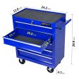 5 DRAWERS MULTIFUNCTIONAL TOOL CART WITH WHEELS-BLUE Cheap