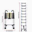 Telescopic ladder, 9.5 foot aluminum button telescopic ladder with 2 triangular stabilizers and hooks, multi-purpose ladder, maximum load-bearing capacity of 330 pounds, suitable for industrial and ho Hot on Sale