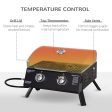 Outsunny 2 Burner Propane Gas Grill Outdoor Portable Tabletop BBQ with Foldable Legs, Lid, Thermometer for Camping, Picnic, Backyard, Black on Sale