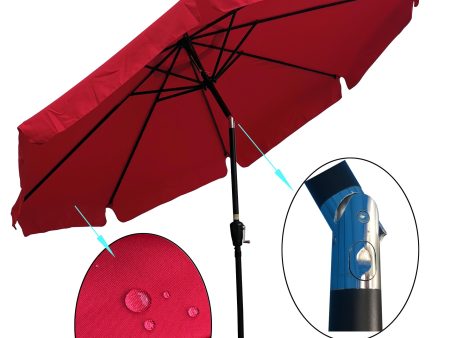 10ft Patio Umbrella Market  Round Umbrella Outdoor Garden  Umbrellas with Crank and Push Button Tilt for Garden Backyard Pool Shade Outside For Sale