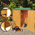 XWT011 WOODEN SHED Natural for backyard garden big Tool storage Flat roof tool room 63.58 X 24.6 X 53.15  Hot on Sale