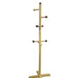 49.5  Tall Wooden Kids Standing Coat Rack, Natural Finish, 8 Colored Pegs Fashion